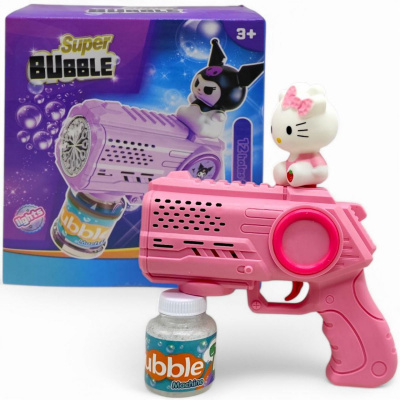 Пістолет з мильними бульбашками аніме Санріо Хеллоу Кітті підсвічування, фігурка героя, пляшечка з мильним розчином MIC 7780A