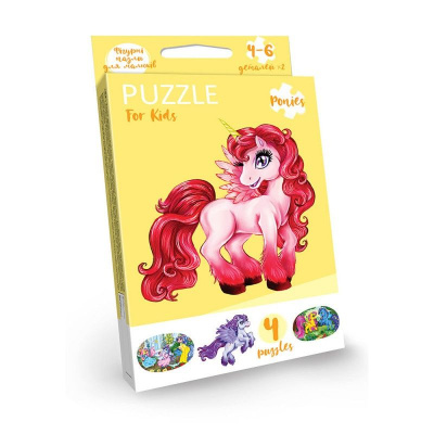 Дитячі пазли Єдиноріг червоний Dankotoys PFK-05,06,07,08,09...12