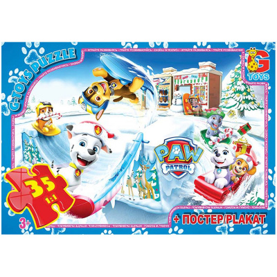 Пазли Щенячий патруль + постер, 35 елем. Gtoys PW0889