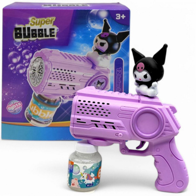 Пістолет з мильними бульбашками аніме Санріо Куромі підсвічування, фігурка героя, пляшечка з мильним розчином MIC 7780D