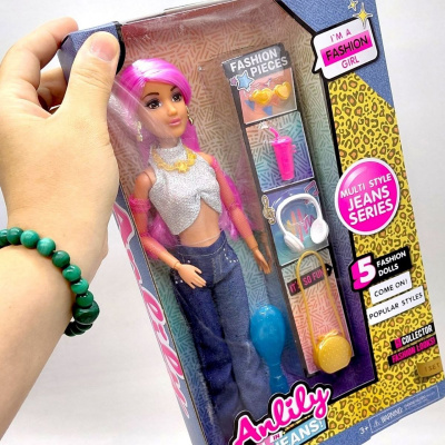 Лялька pink hair, серія jeans Anilly MIC 616081C