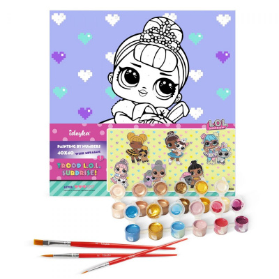 Картина за номерами з фарбами металік L.O.L. Surprise! TroopSurprise Crystal Queen With Crystal Bunny 40х40 см Ідейка KHO6289
