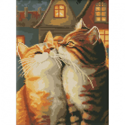 Алмазна мозаїка "Закохані котики" AMO8173, 30x40 см