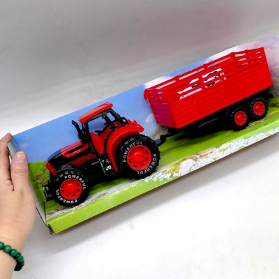 Трактор інерційний з причіпом, в коробці р.44,5x12x14,5 см YG Toys 3368-82N