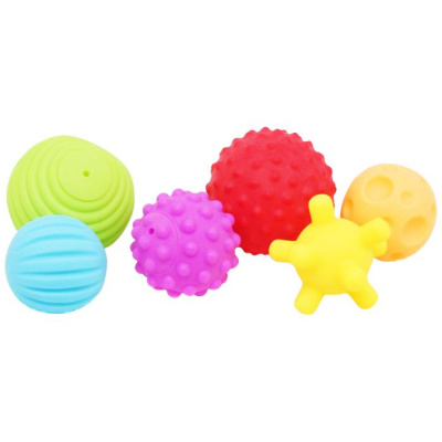 Набір тактильних мʼячиків-піщалок (6 шт) Bibi Toys 760950BT