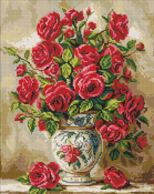 Алмазна мозаїка - Багряні троянди ©art_selena_ua Ideyka AMO20545