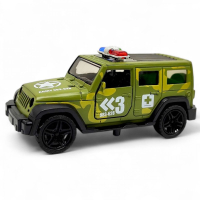 Машинка металева АВТОПРОМ. JEEP (військова) Автопром AP74124
