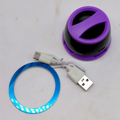 Колонка, висота 4 см, магнітна поверхня, підсвічування, Bluetooth, вбудований акумулятор, в коробці (ЧОРНИЙ) MIC C77522