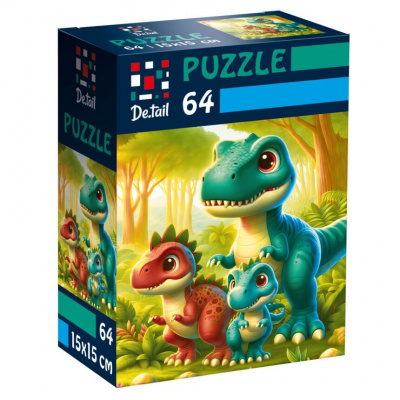 Пазли De.tail. Веселі динозаврики 64 деталі Vladi Toys DT1234-21