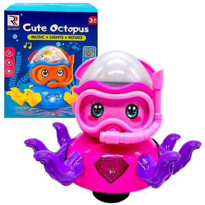 Восьминіг-дайвер на батарейках, в коробці (РОЖЕВИЙ) YG Toys ZR237