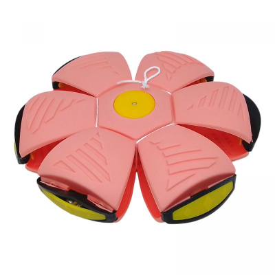 Мʼяч-трансформер зі світлом Flat Ball Disc: Мʼячик-фризбі, персик MIC C67962