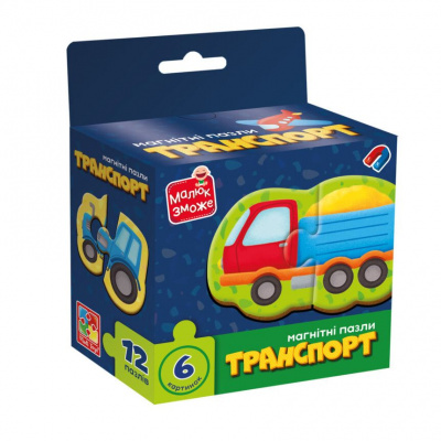 Гра розвиваюча пазли магнітні ТРАНСПОРТ Vladi Toys VT1733-02