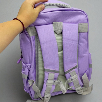 Рюкзак шкільний, розмір: 31х16х40 см (1 відділення, розділювач, 2 передні кишені, 2 бічні кишені, нагрудний ремінь) блакитний MIC C72828