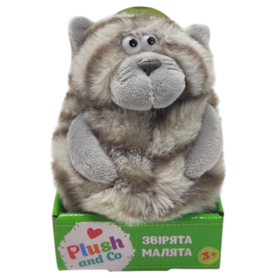 Мʼяка іграшка Plush and Co. КОТИК (СІРИЙ В СМУЖКУ) 12 см Plush and Co PLC25015