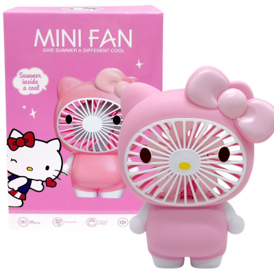 Вентилятор MINI FAN, вбудований акумулятор, USB Type-C, в коробці (HELLO KITTY) MIC M18598