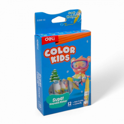 Фломастери Color Kids, 12 кольорів Deli EC155-12