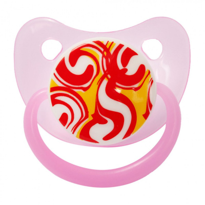 Пустушка силіконова, від 1 року, рожевий Lindo А 32/12+