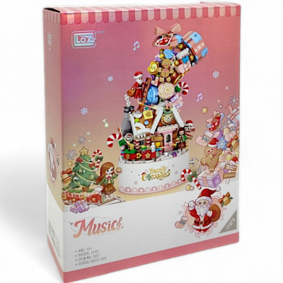 Конструктор Merry Christmas mini, 20,5 см (світло, музика) 1019 деталей Loz 1957