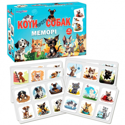 Настільна гра Меморі: Коти проти собак (укр) Magdum ME5032-24