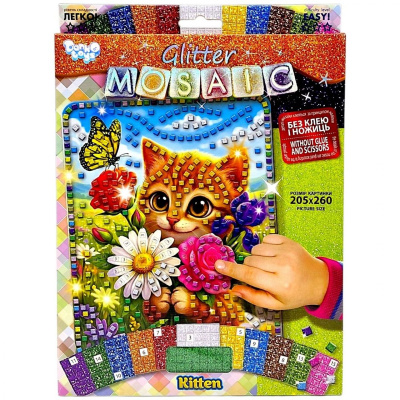 Креативна творчість GLITTER MOSAIC: KITTEN Dankotoys БМ-04-01,02,03,04,05...10