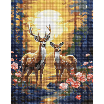 Алмазна мозаїка "Граціозні олені" ©art_selena_ua AMO7997, 40х50 см