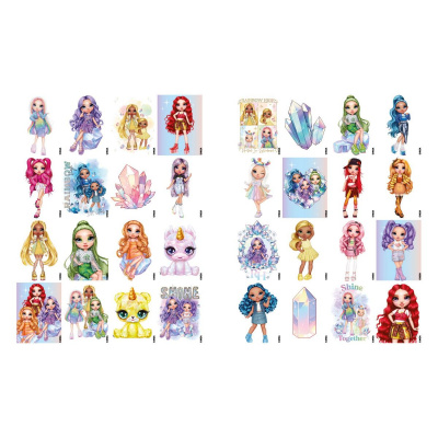 Розмальовка з кольоровим контуром Rainbow High: Bright crystals зі стікерами Ідейка LCB49