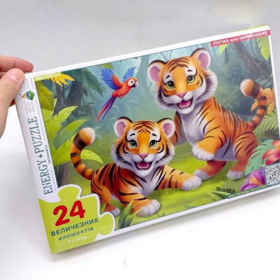 Гра-пазл на 24 елементи Тигренята Київська фабрика іграшок 88458
