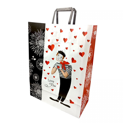 Пакет паперовий з ручками Крафт білий 32х15х42см. Bourgeois 324215-22