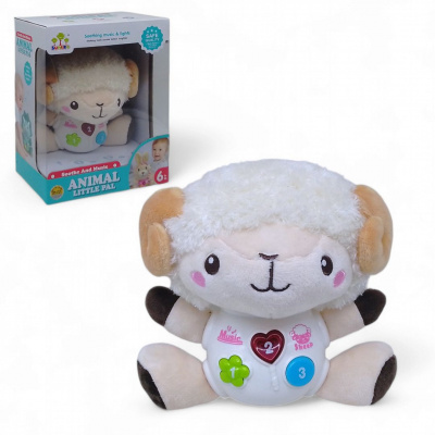 Мʼяка іграшка Баранчик зі світлом і звуком Sunlike SL88029