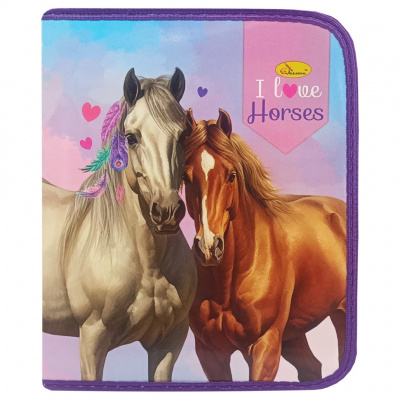 Папка для зошитів на блискавці "I LOVE HORSES" АП-1001-8