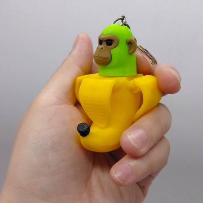 Брелок 3d друк БРЕЙНРОТ. ШИМПАНЗІНІ БАНАНІНІ, KEYCHAIN MIC KCHN044