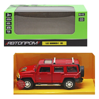 Машинка металева Hummer H3 із серії Автопром (червона) Автопром 68321