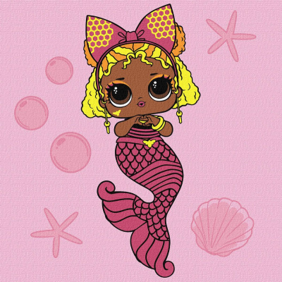 Картина за номерами з фарбами металік L.O.L. Surprise! Mermaids. Queen Bee 40х40 см Ідейка KHO6265
