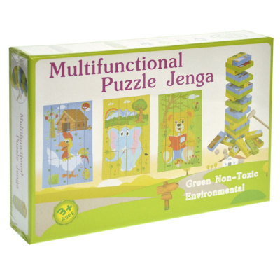Дерев'яна джанга-пазл Multifunctional Puzzle Jenga (англ) Strateg 30980