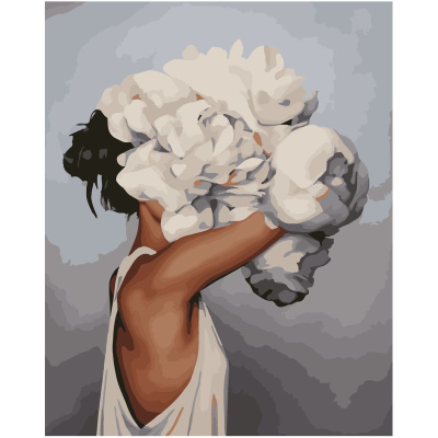 Картина по номерах Білі піони 40х50 см Оптифрост 0144