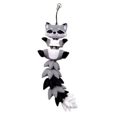 3D Брелоки FLEXI RACCOON LONG TAIL/ ЄНОТ ХВОСТИК KEYCHAIN, 3D друк OYTOY 05072100