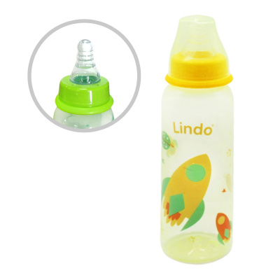 Пляшка для годування, 250 мл, жовтий Lindo LI 138