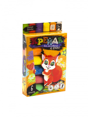 Крейда для малювання на асфальті, 6 кольорів (укр) Dankotoys MEL-01-04U
