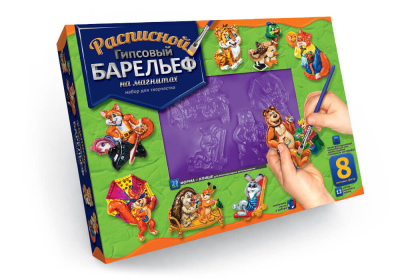 Писаний гіпсовий барельєф Тварини, 8 фігур Dankotoys РГБ-06