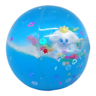 Мʼячик-стрибунець, прозорий, з рідиною (5,5 см), блакитний MIC C66267