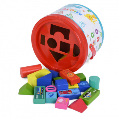 Дитяча дерев'яна іграшка "Містечко №1" Limo Toy MD 0938-1, 24 блоки