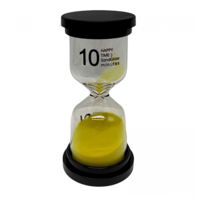 Пісочний годинник на 10 хв, висота - 10 см (жовтий) MIC X2-02