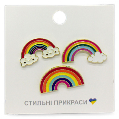Металеві значки (піни) Веселка, 3 штуки MIC CN-116