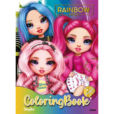 Книжка-розмальовка зі стікерами The creative Rainbow Ідейка LCB12