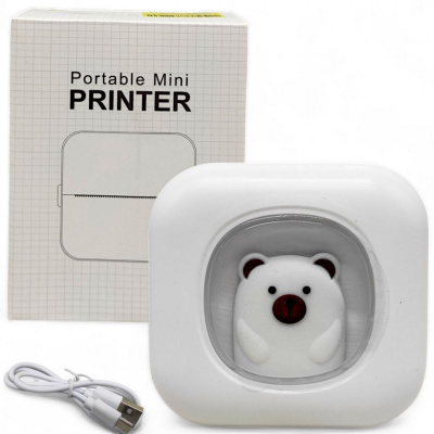 Портативний термопринтер Portable mini printer (білий) MIC C65319