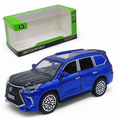 Машинка металева Lexus LX 570 із серії Автопром, інерційна, двері (синя) Автопром AP74148