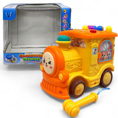 Музичний паровозик Чух-чух (укр), жовтий Wtoys 95606
