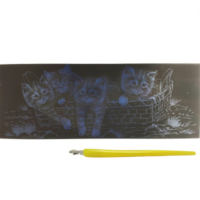 Гравюра панорама Котики, срібло Dankotoys ГрВ2