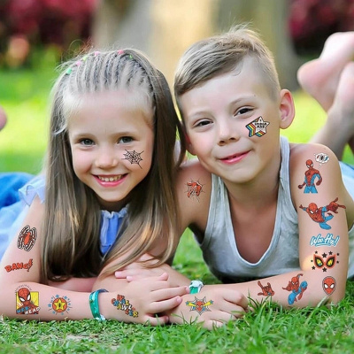 Набір тимчасових тату "Людина-павук" Fresh Tattoo Spiderman-tattoo-mini-set-1-10, 10 штук, розмір 12 х 7 см