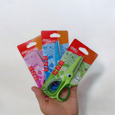 Ножицi Кроко (Croco), безпечні (рожеві) Deli 6071E